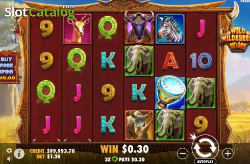 Скрин3. Wild Wildebeest Wins слот