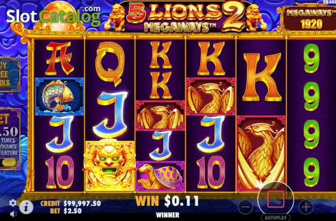 Скрин3. 5 Lions Megaways 2 слот