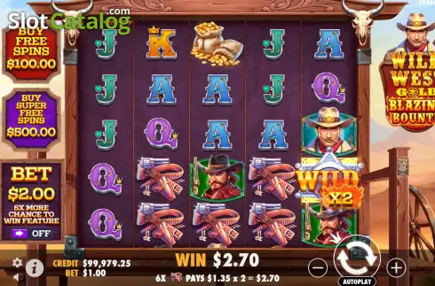 Скрин5. Wild West Gold Blazing Bounty слот