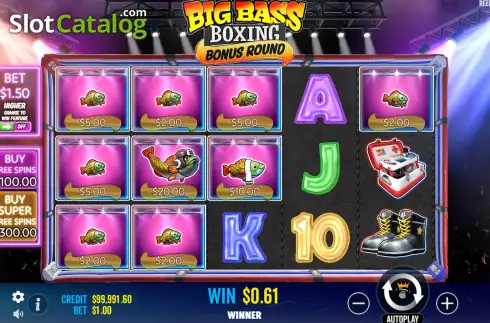 Скрин5. Big Bass Boxing Bonus Round слот