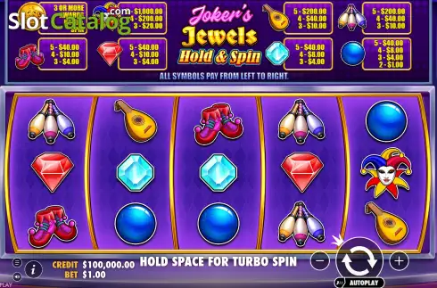 Скрин2. Joker’s Jewels Hold & Spin слот