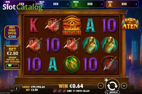 Скрин3. Dawn of Aten слот