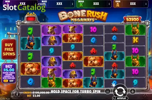 Скрин2. Bone Rush Megaways слот