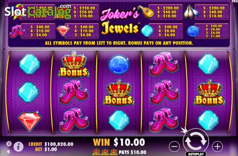 Скрин5. Joker's Jewels слот