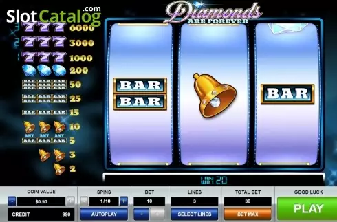 Скрин3. Diamonds are Forever 3 Lines слот