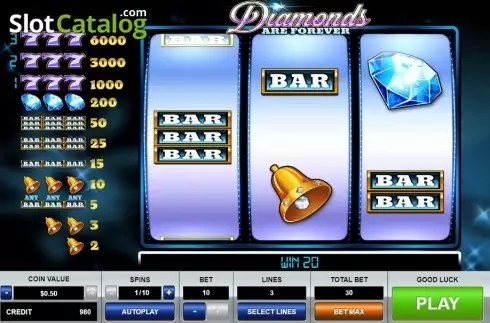 Скрин4. Diamonds are Forever 3 Lines слот