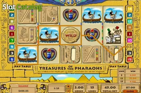 Скрин3. Treasure of the Pharaohs слот
