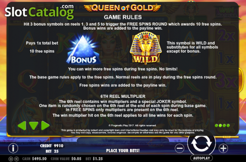 Скрин8. Queen of gold слот