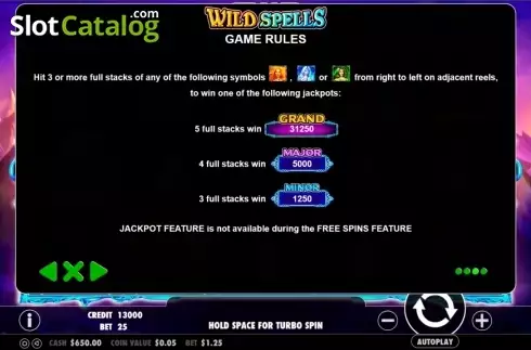 Скрин4. Wild Spells слот
