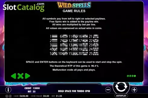 Скрин5. Wild Spells слот