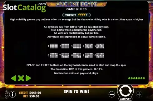 Скрин5. Ancient Egypt (Pragmatic) слот
