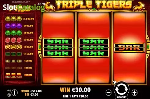 Скрин4. Triple Tigers (Pragmatic Play) слот