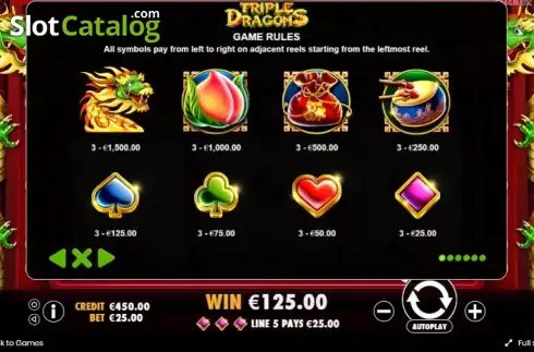 Скрин4. Triple Dragons (Pragmatic Play) слот
