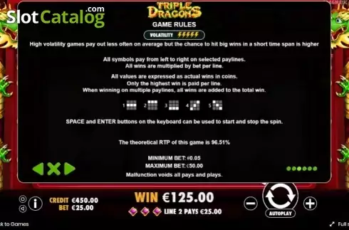 Скрин6. Triple Dragons (Pragmatic Play) слот