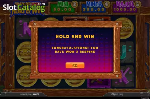 Скрин5. Prospector Wilds Hold and Win слот
