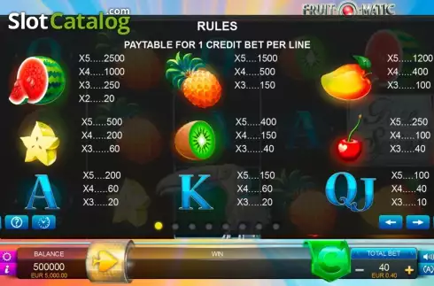 Скрин3. Fruit-O-Matic слот