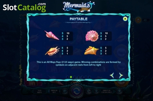 Скрин6. Mermaid's Pearls (RTG) слот
