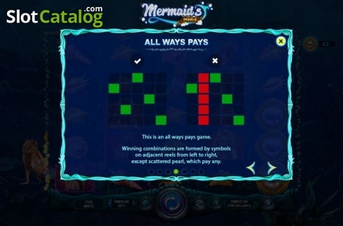 Скрин8. Mermaid's Pearls (RTG) слот
