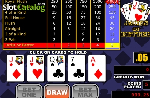 Скрин3. Jacks or Better (RTG) слот