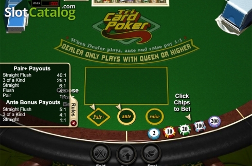 Скрин2. Tri Card Poker (RTG) слот