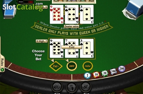 Скрин4. Tri Card Poker (RTG) слот