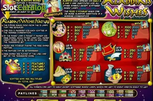 Скрин4. Aladdin's wishes слот