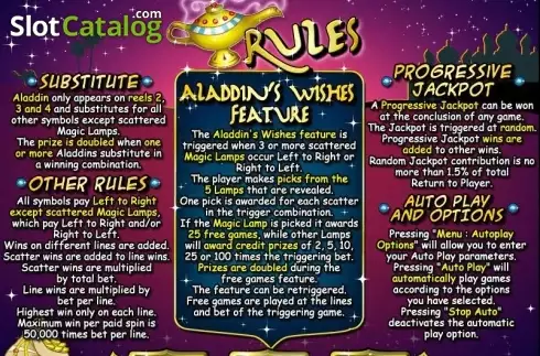 Скрин5. Aladdin's wishes слот
