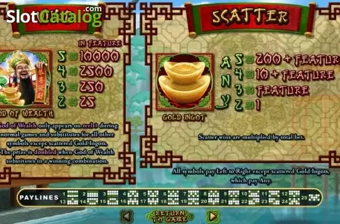 Скрин5. God of Wealth (RTG) слот