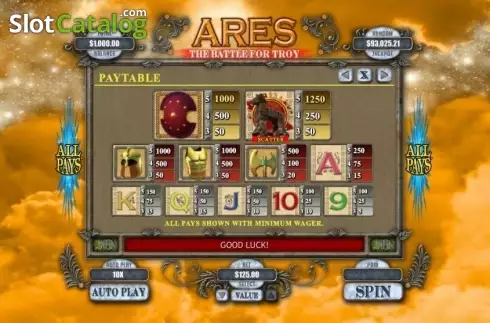 Скрин5. Ares the Battle for Troy слот