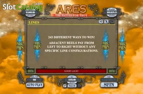 Скрин7. Ares the Battle for Troy слот