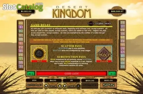 Скрин4. Desert Kingdom слот