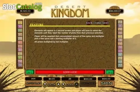 Скрин8. Desert Kingdom слот
