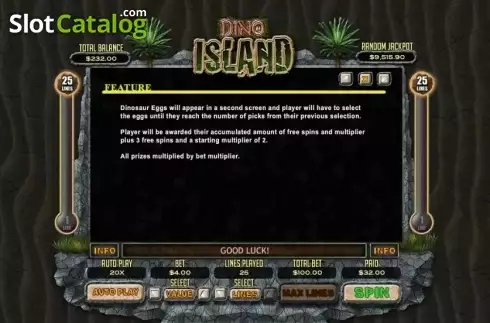 Скрин6. Dino Island слот