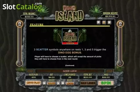 Скрин7. Dino Island слот