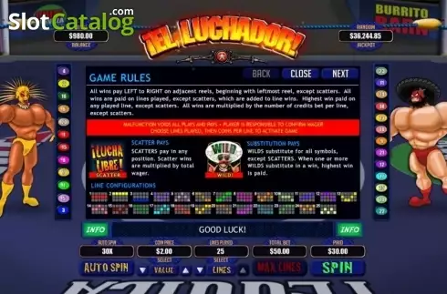 Скрин5. El Luchador слот