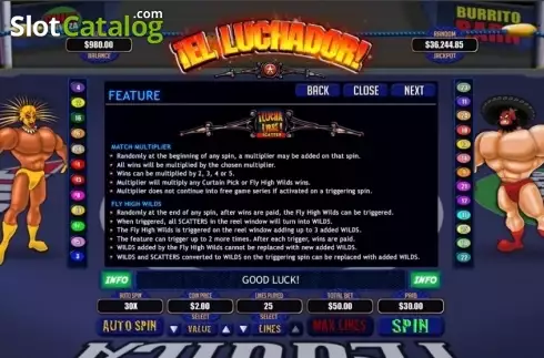 Скрин6. El Luchador слот
