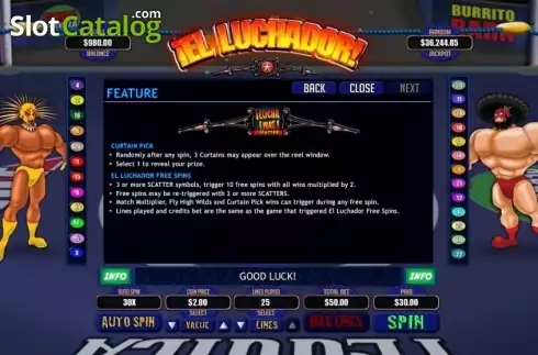 Скрин7. El Luchador слот
