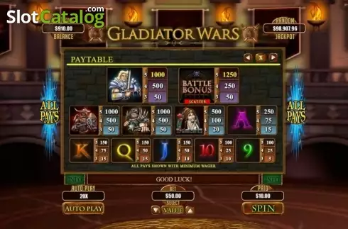 Скрин4. Gladiator Wars слот