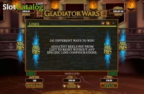 Скрин5. Gladiator Wars слот