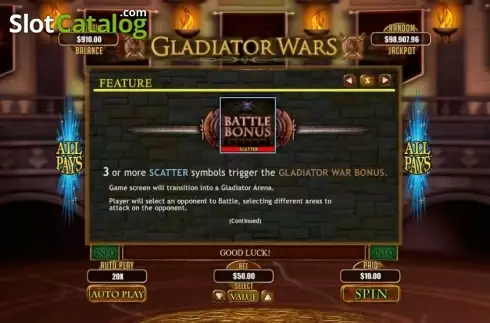 Скрин7. Gladiator Wars слот