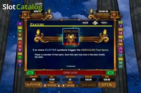 Скрин6. Hercules the Immortal слот