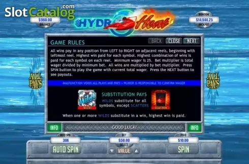 Скрин7. Hydro Heat слот