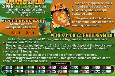 Скрин5. Lions Lair слот