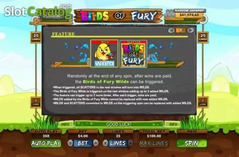 Скрин7. Birds of Fury слот