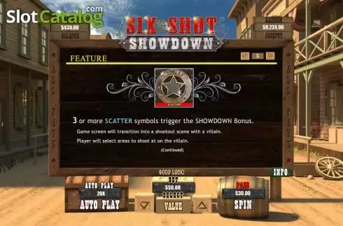 Скрин7. Six Shot Showdown слот