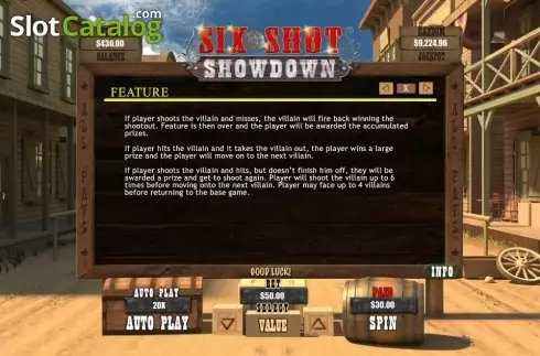 Скрин8. Six Shot Showdown слот