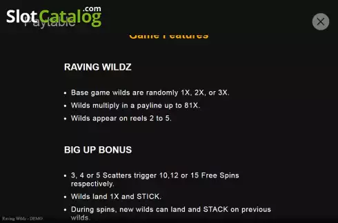 Скрин5. Raving Wildz слот