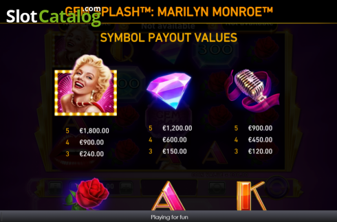 Скрин6. Gem Splash Marilyn Monroe слот