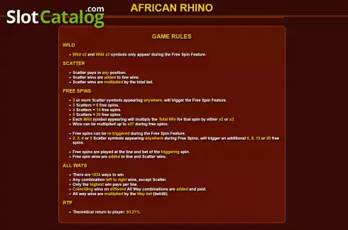 Скрин7. African Rhino слот