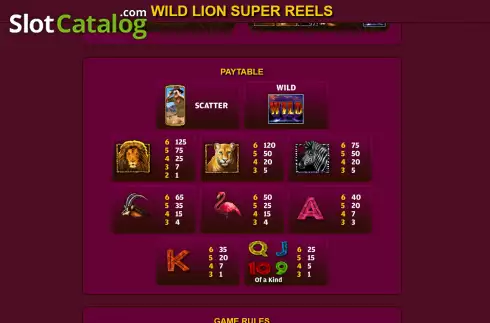 Скрин6. Wild Lion Super Reels слот